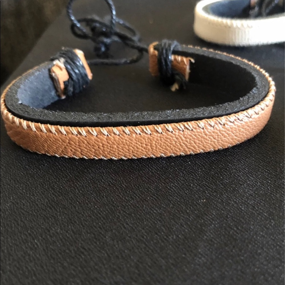 Mens Leather Adjustable Bracelets - image 4